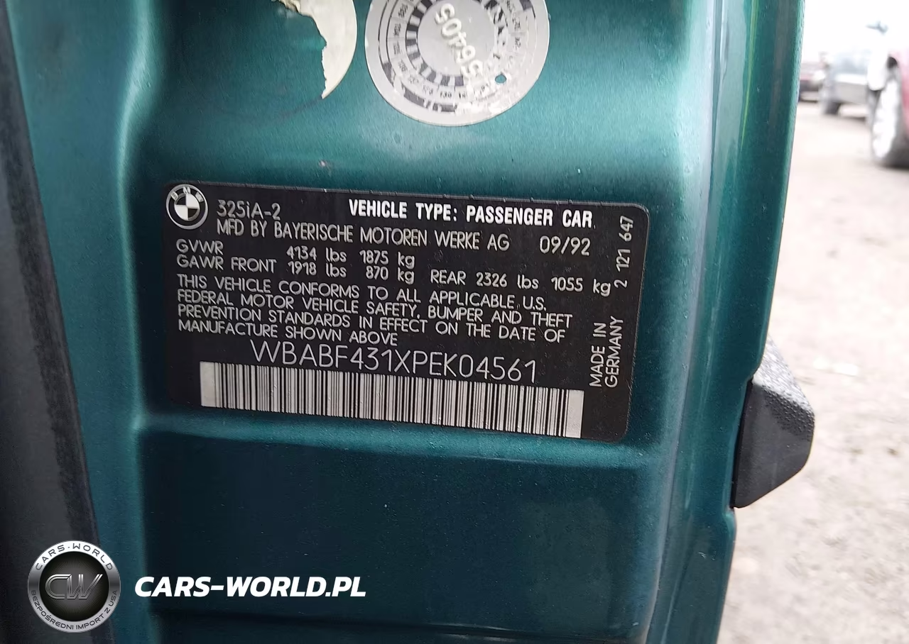 1993 BMW 325 I Automatic-Is Automatic VIN:WBABF431XPEK04561 - 9