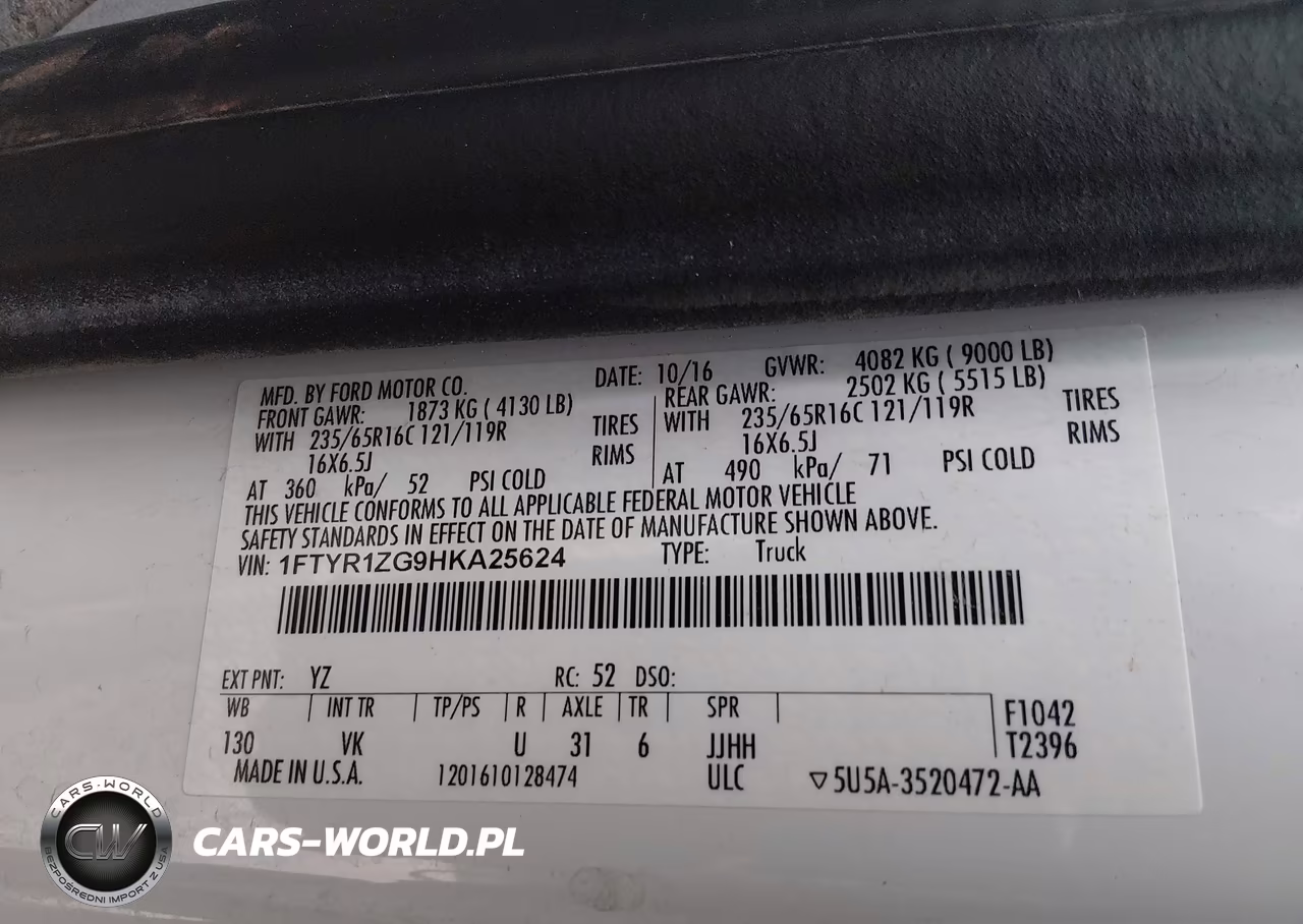 2017 Ford Transit-250 VIN:1FTYR1ZG9HKA25624 - 9