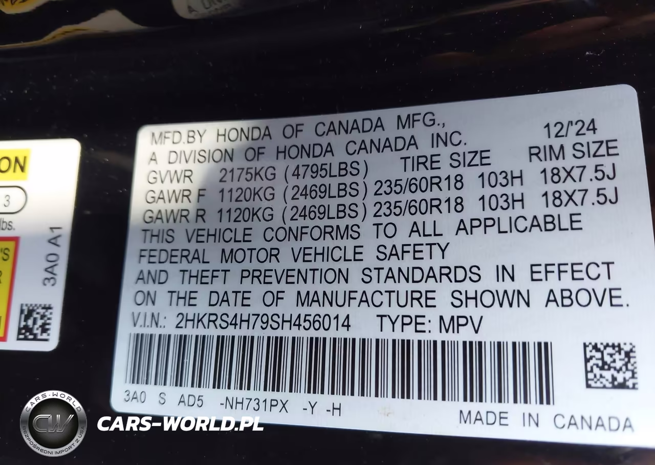 2025 Honda Cr-V Ex-L Awd VIN:2HKRS4H79SH456014 - 9