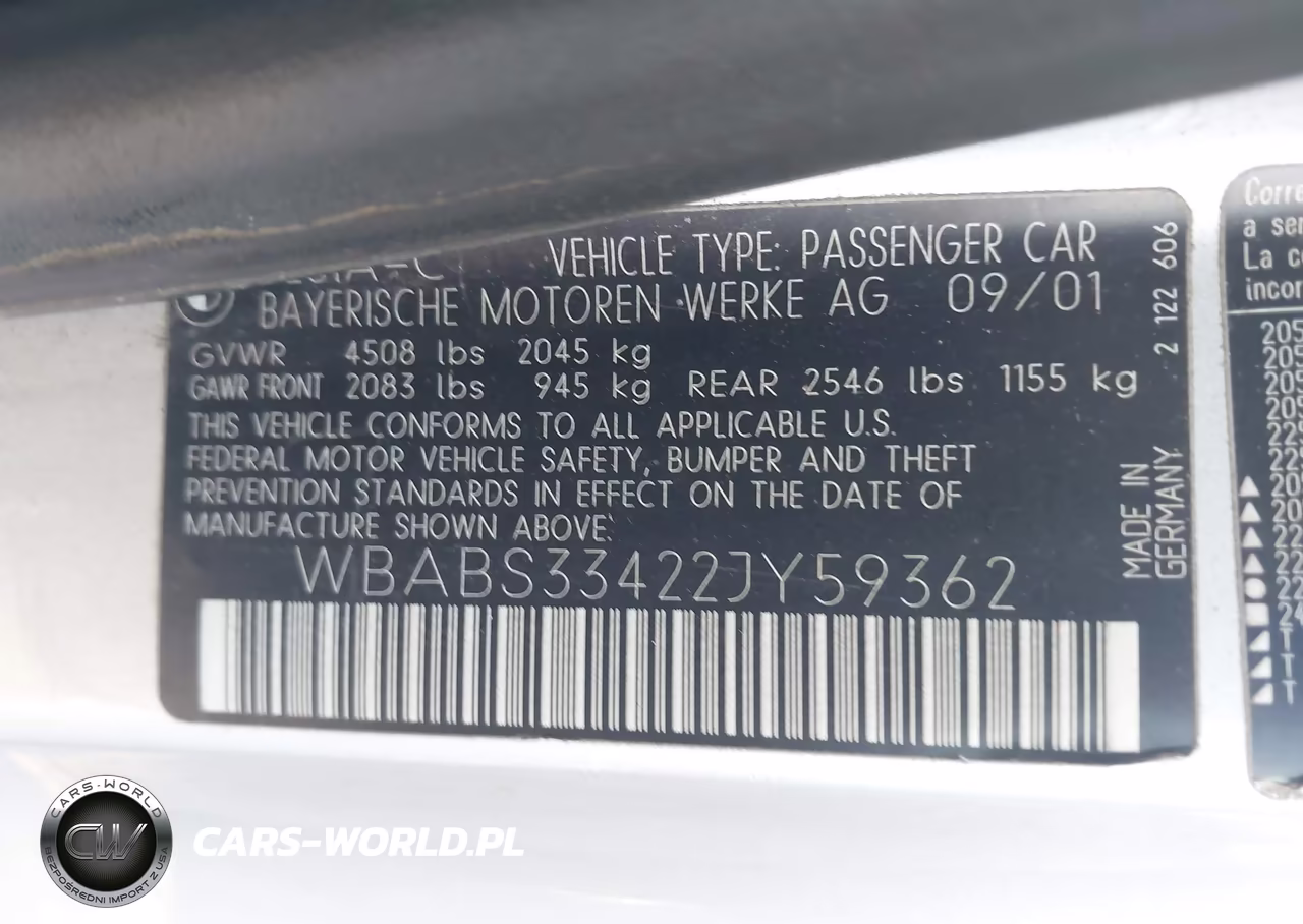 2002 BMW 325Ci VIN:WBABS33422JY59362 - 9