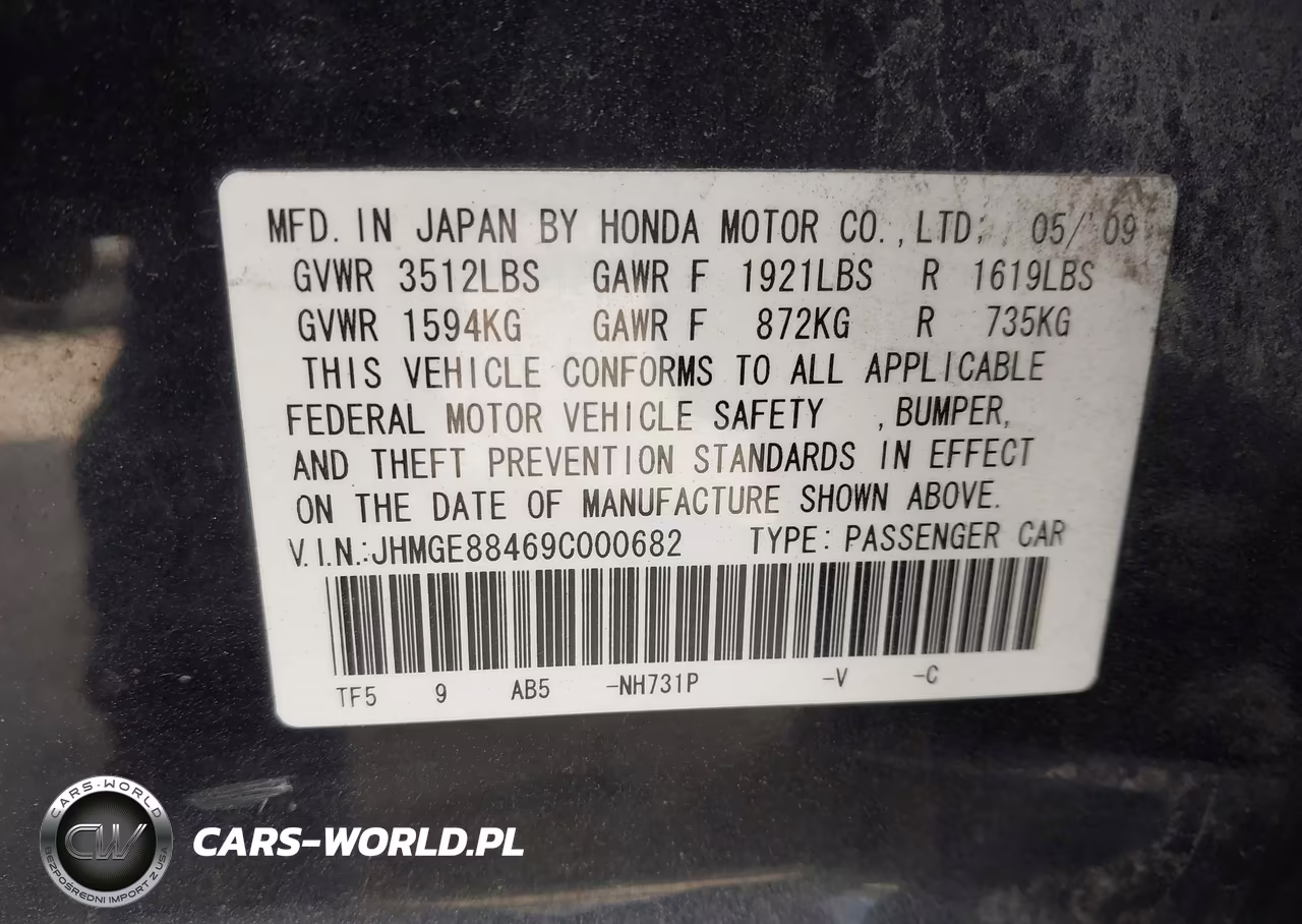 2009 Honda Fit Sport VIN:JHMGE88469C000682 - 9