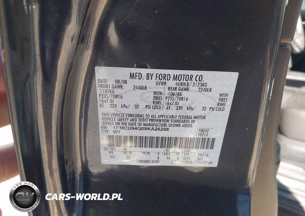 2009 Ford Escape Limited VIN:1FMCU94G09KA26298 - 9
