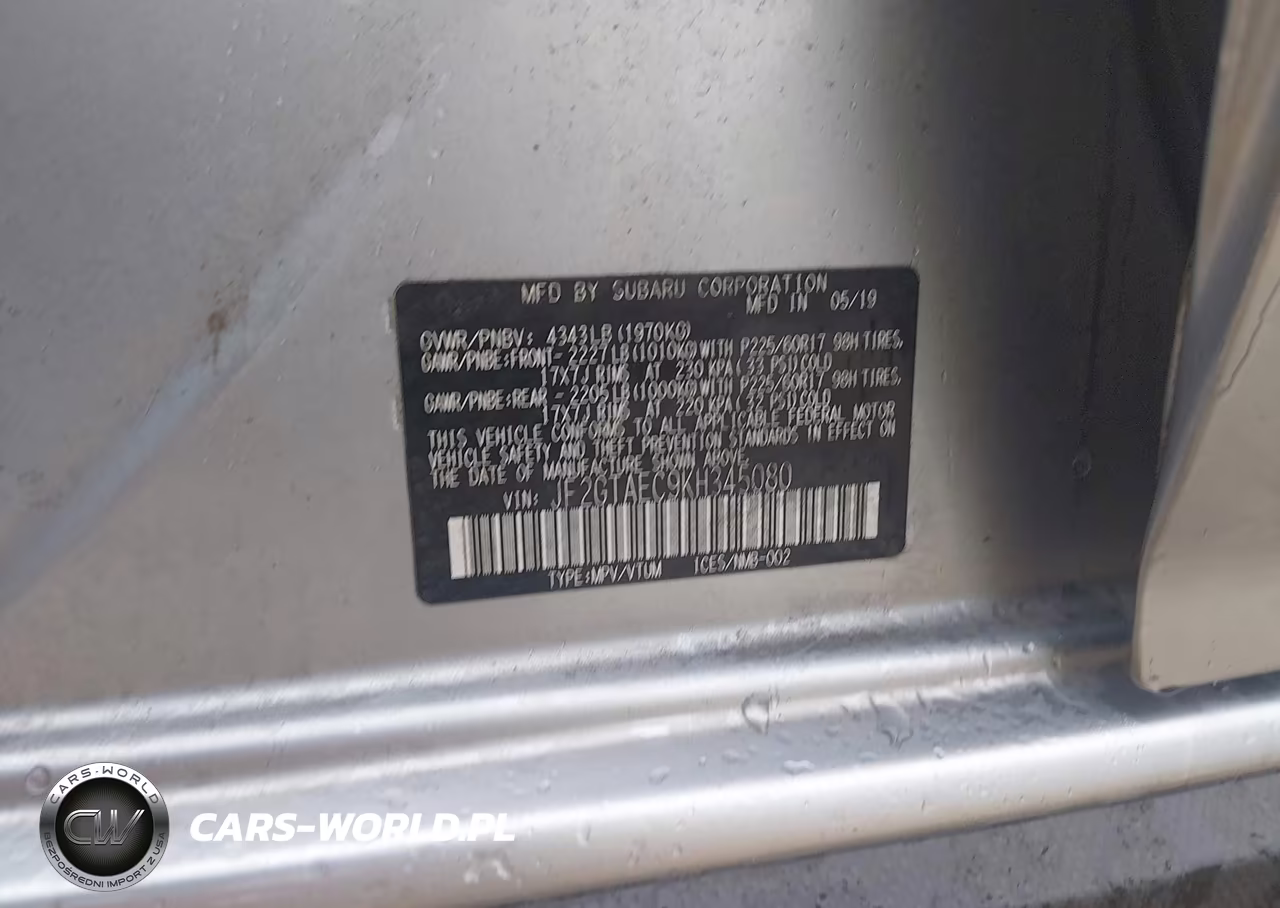 2019 Subaru Crosstrek 2.0I Premium VIN:JF2GTAEC9KH345080 - 9