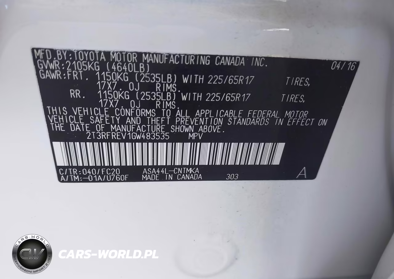 2016 Toyota Rav4 Xle VIN:2T3RFREV1GW483535 - 9