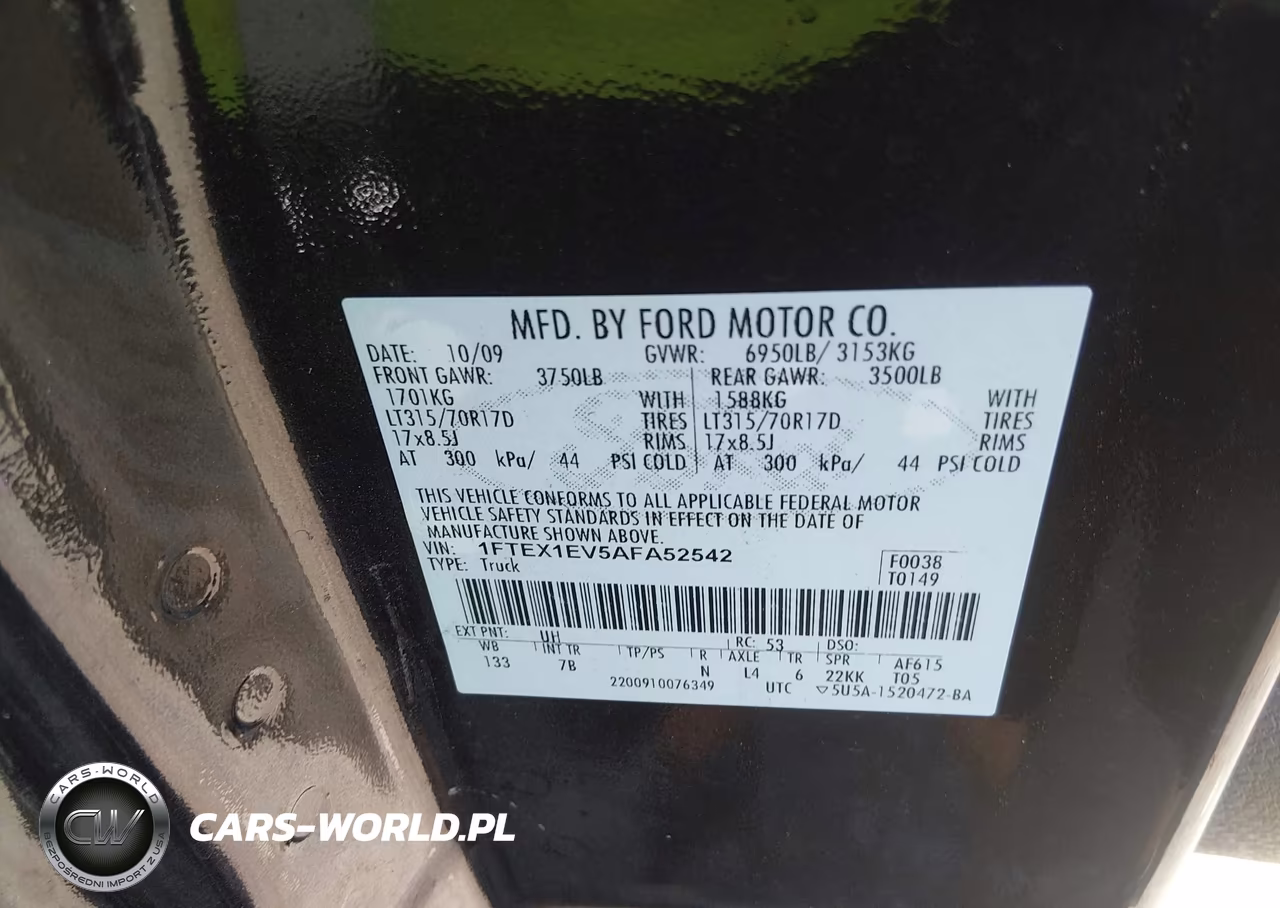 2010 Ford F-150 Svt Raptor VIN:1FTEX1EV5AFA52542 - 9