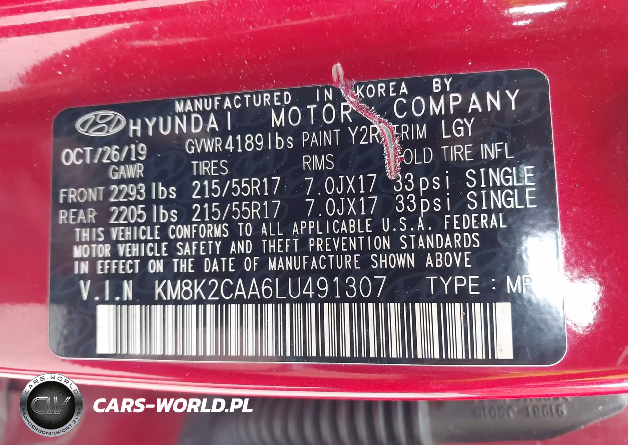 2020 Hyundai Kona Sel VIN:KM8K2CAA6LU491307 - 9