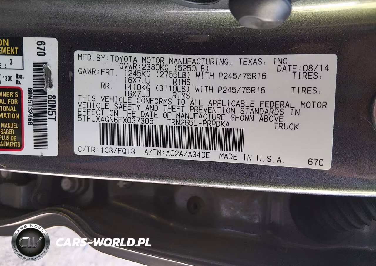 2015 Toyota Tacoma Prerunner VIN:5TFJX4GN6FX037305 - 9