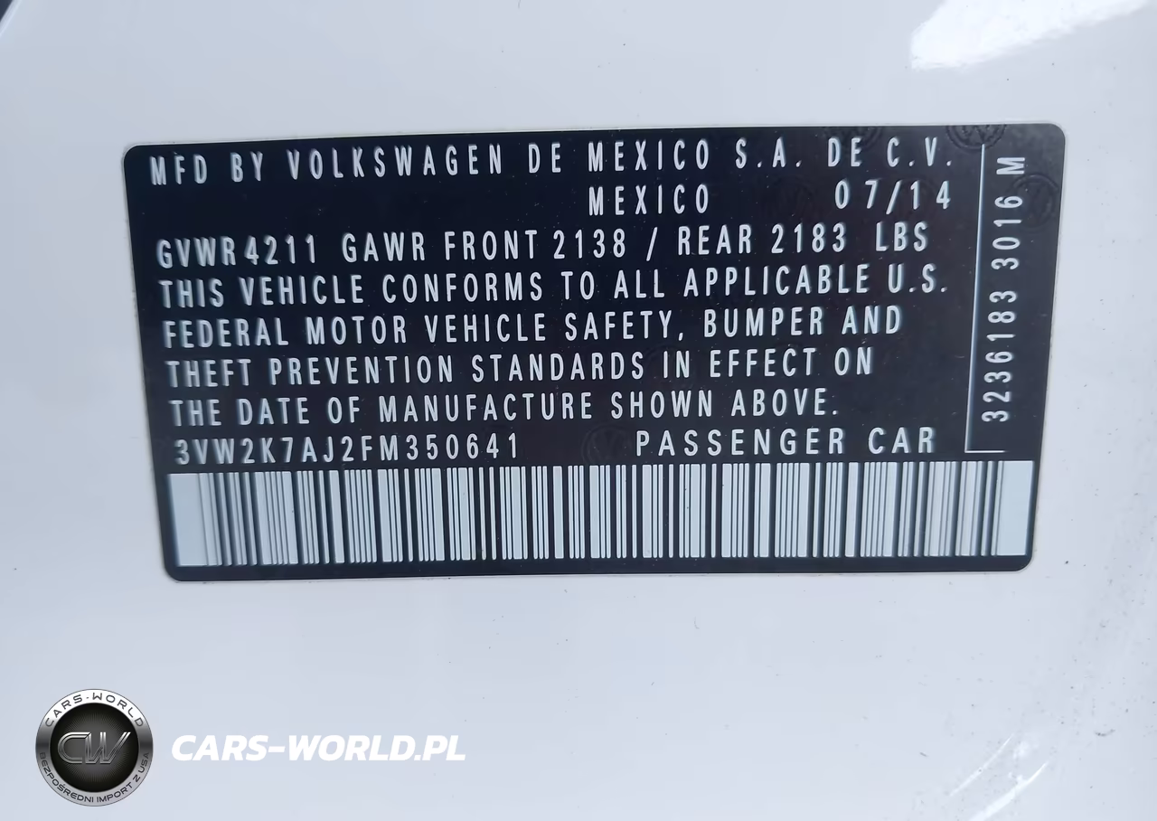 2015 Volkswagen Jetta 2.0L S VIN:3VW2K7AJ2FM350641 - 9
