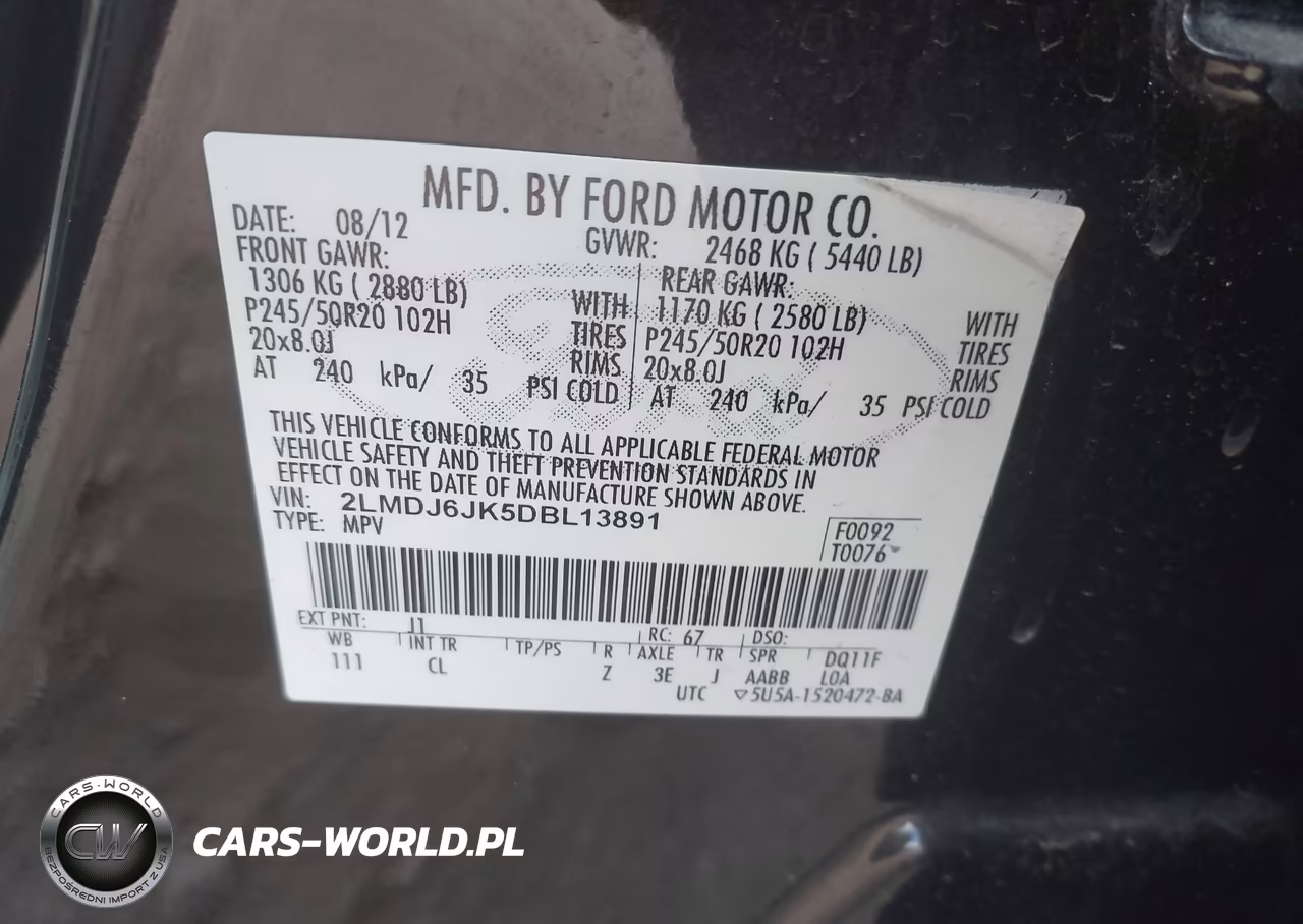 2013 Lincoln Mkx VIN:2LMDJ6JK5DBL13891 - 9