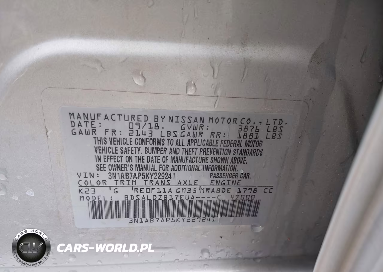 2019 Nissan Sentra Sv VIN:3N1AB7AP5KY229241 - 9
