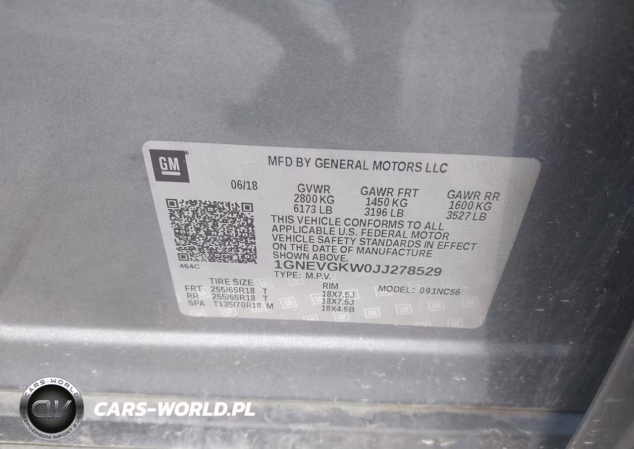 2018 Chevrolet Traverse 1Lt VIN:1GNEVGKW0JJ278529 - 9