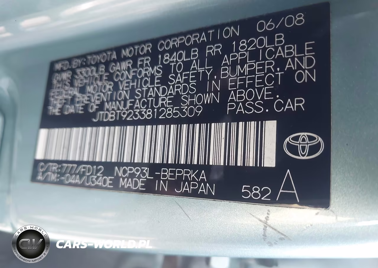 2008 Toyota Yaris VIN:JTDBT923381285309 - 9