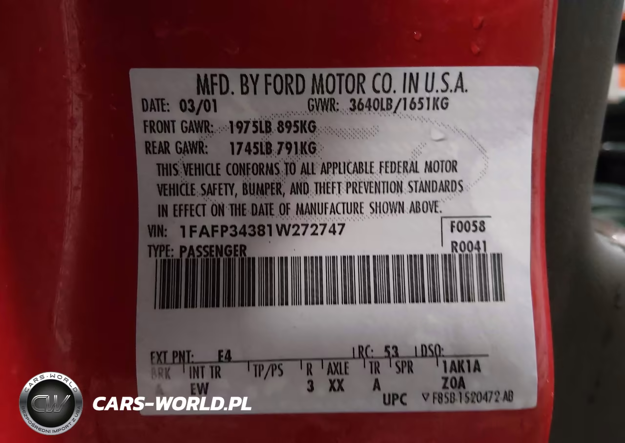 2001 Ford Focus Se VIN:1FAFP34381W272747 - 9