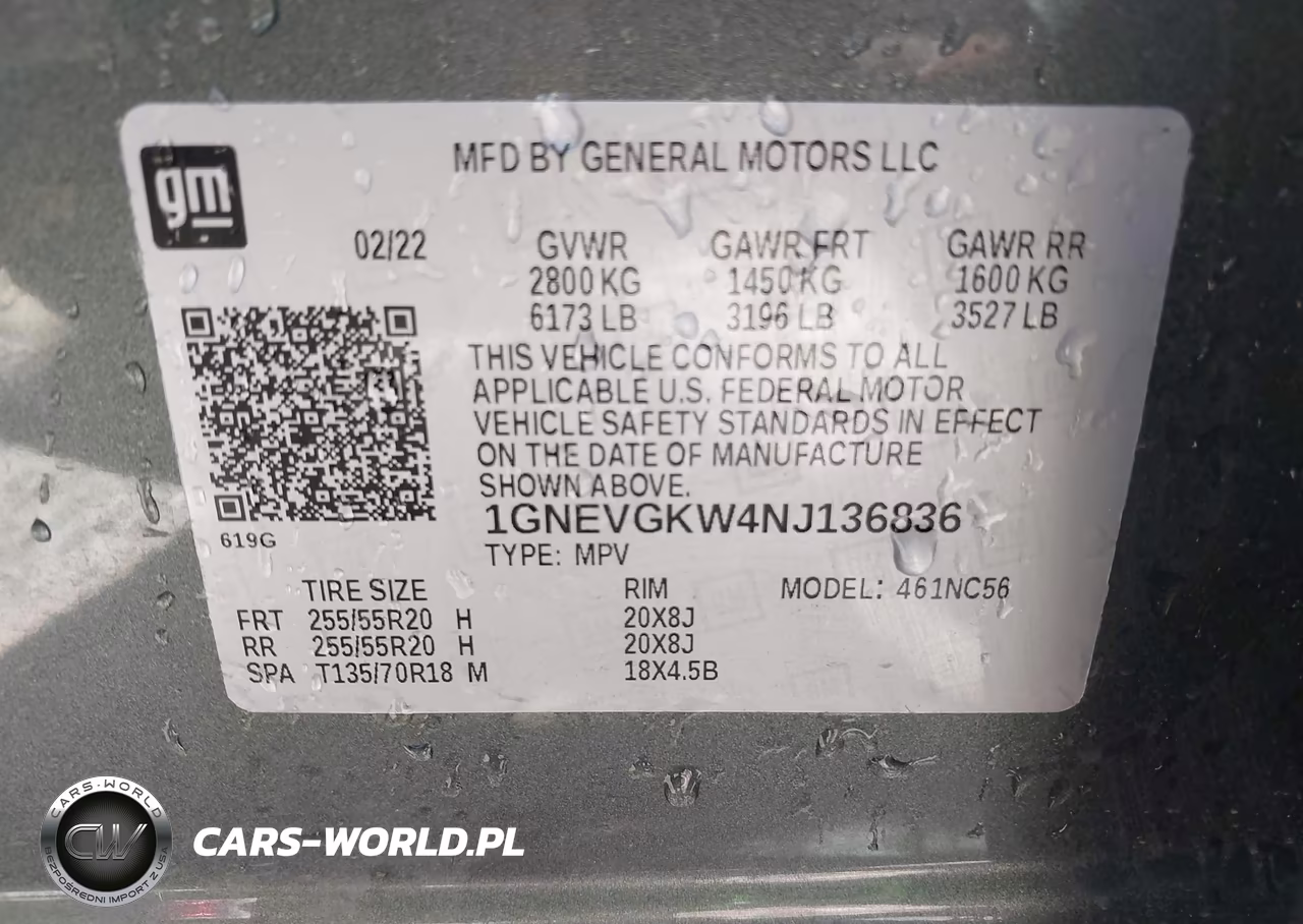2022 Chevrolet Traverse Awd Lt Cloth VIN:1GNEVGKW4NJ136836 - 9