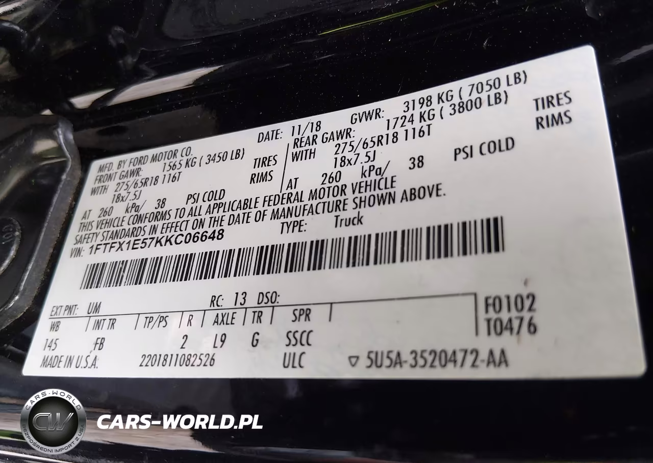 2019 Ford F-150 Xlt VIN:1FTFX1E57KKC06648 - 9