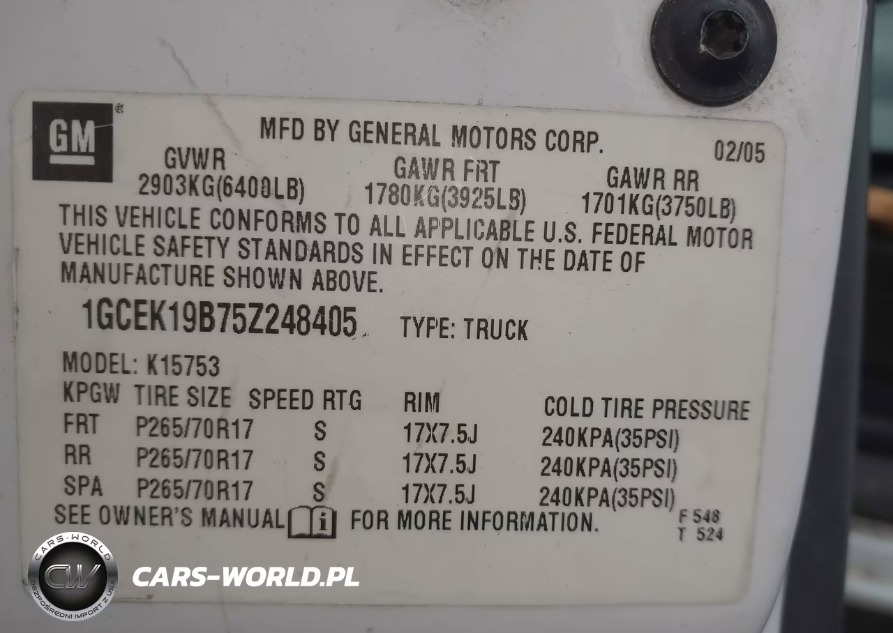 2005 Chevrolet Silverado 1500 Work Truck VIN:1GCEK19B75Z248405 - 9