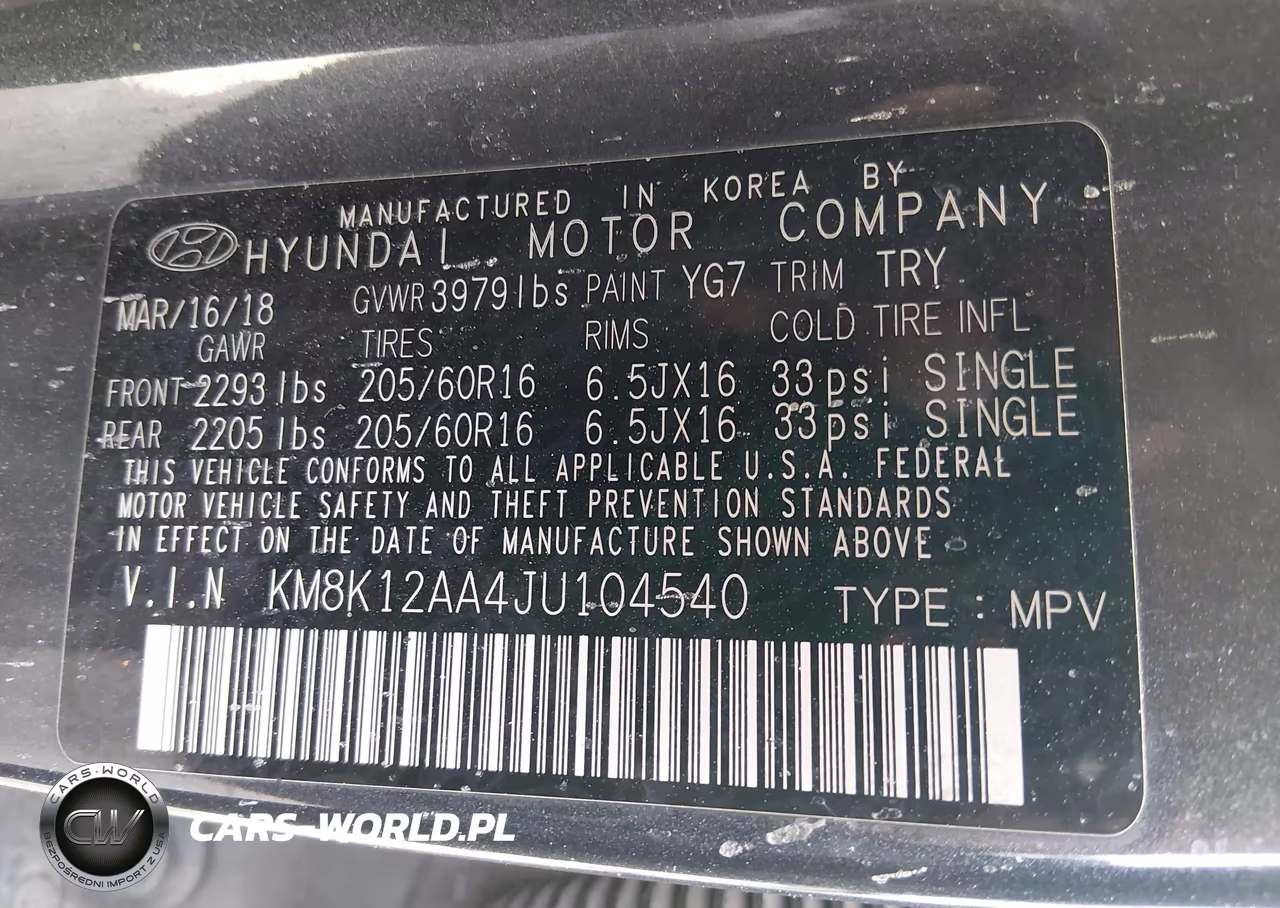 2018 Hyundai Kona Se VIN:KM8K12AA4JU104540 - 9