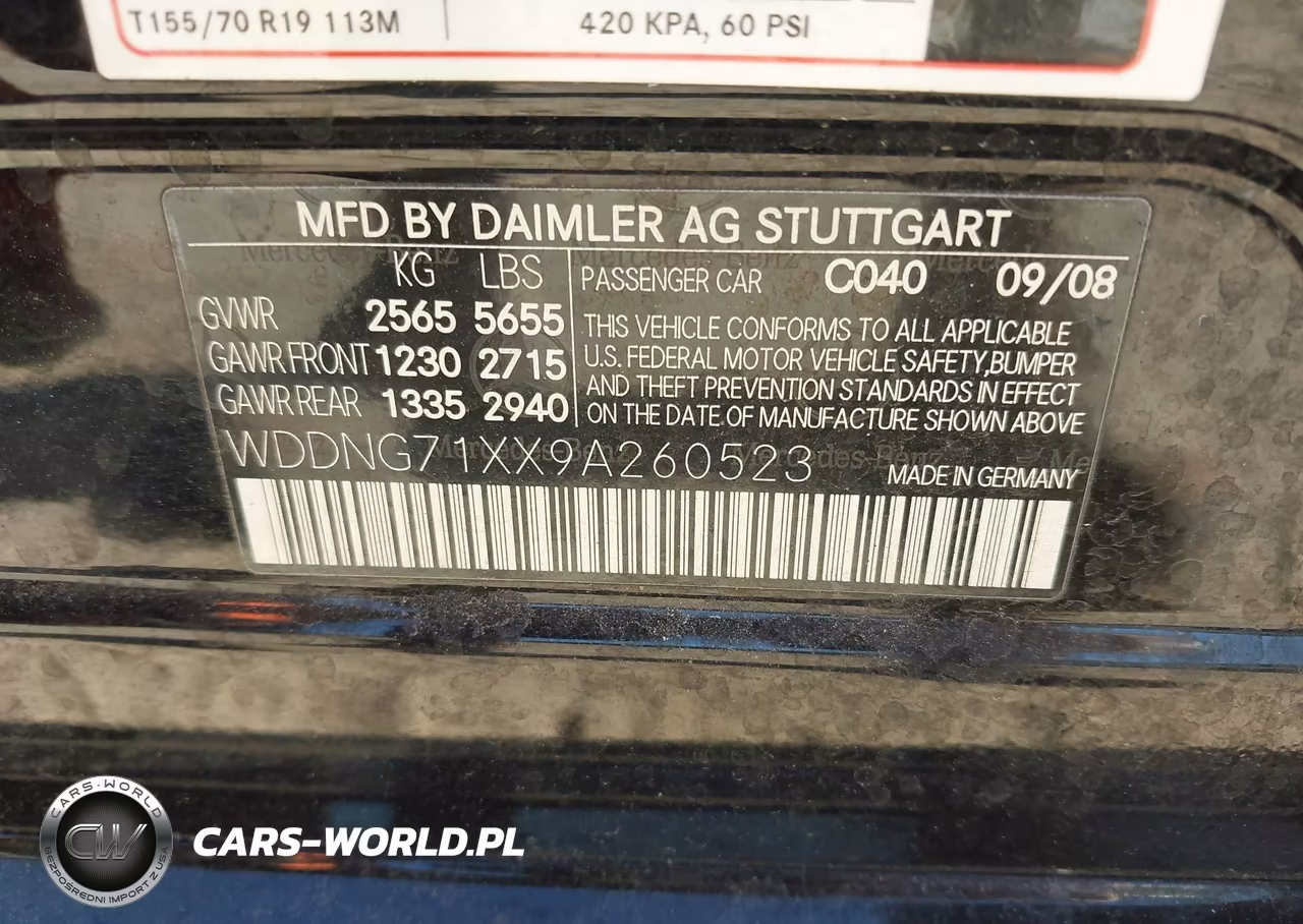 2009 Mercedes-Benz S 550 VIN:WDDNG71XX9A260523 - 9
