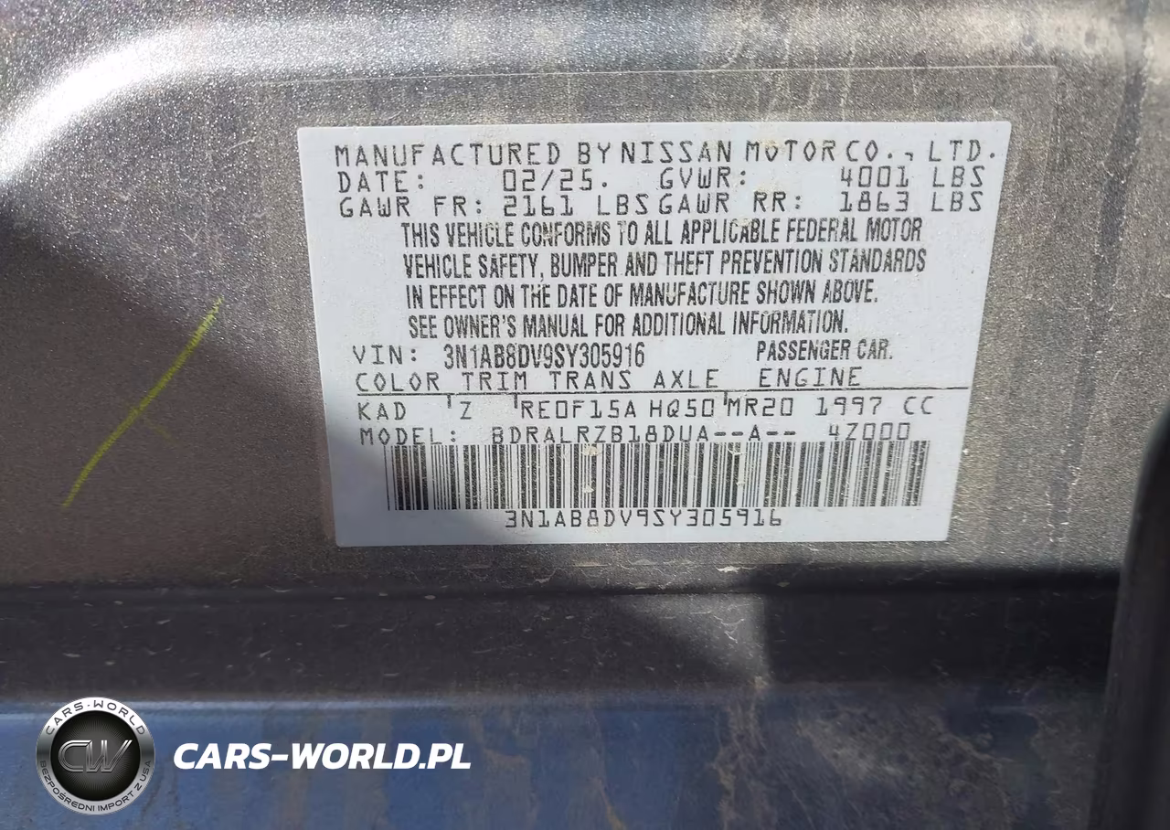 2025 Nissan Sentra Sr VIN:3N1AB8DV9SY305916 - 9