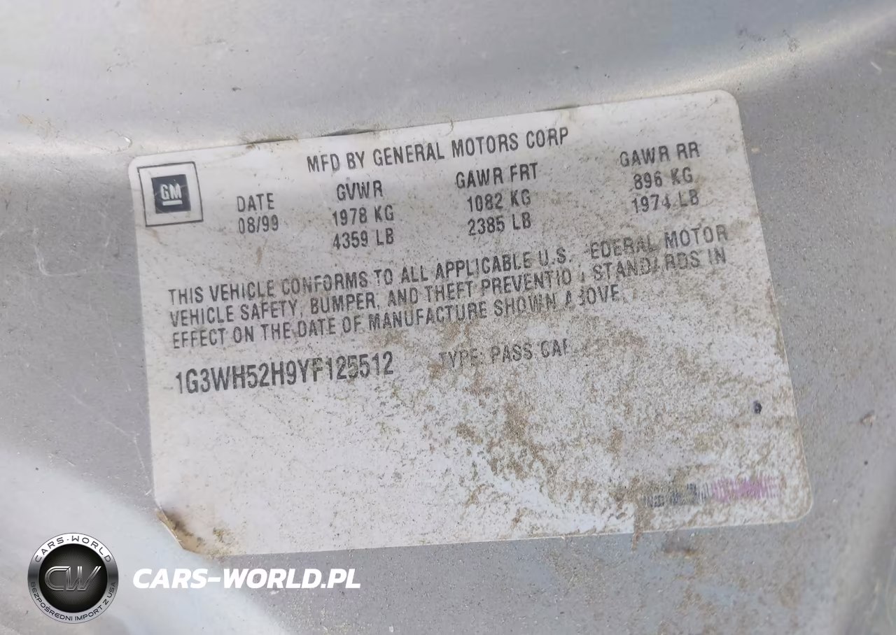 2000 Oldsmobile Intrigue Gx VIN:1G3WH52H9YF125512 - 9