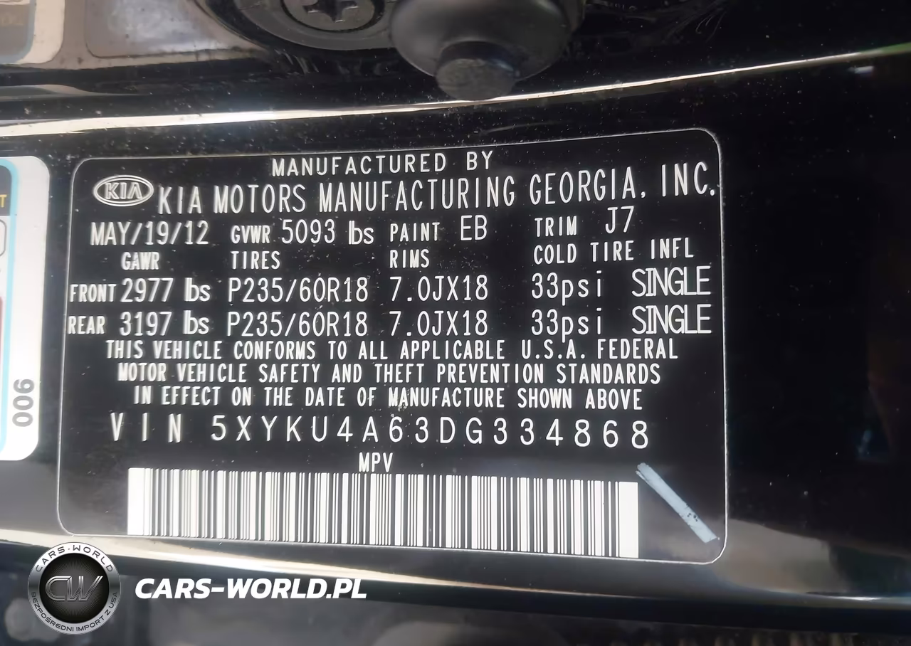2013 Kia Sorento Ex VIN:5XYKU4A63DG334868 - 9