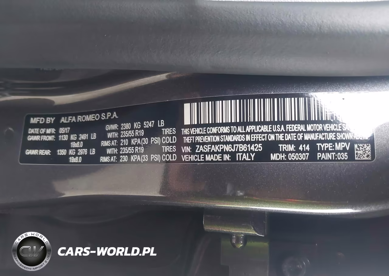 2018 Alfa Romeo Stelvio Sport Awd VIN:ZASFAKPN6J7B61425 - 9