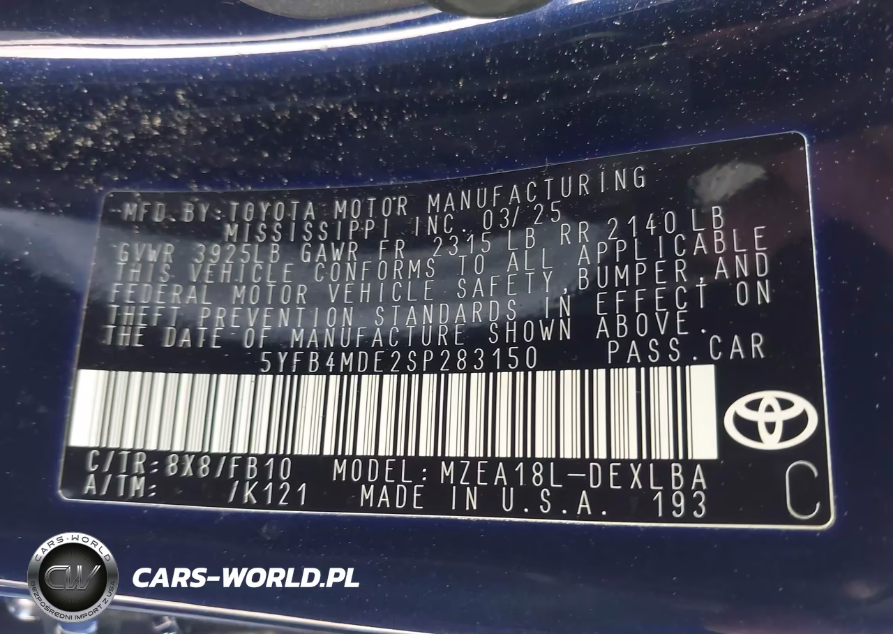 2025 Toyota Corolla Le VIN:5YFB4MDE2SP283150 - 9
