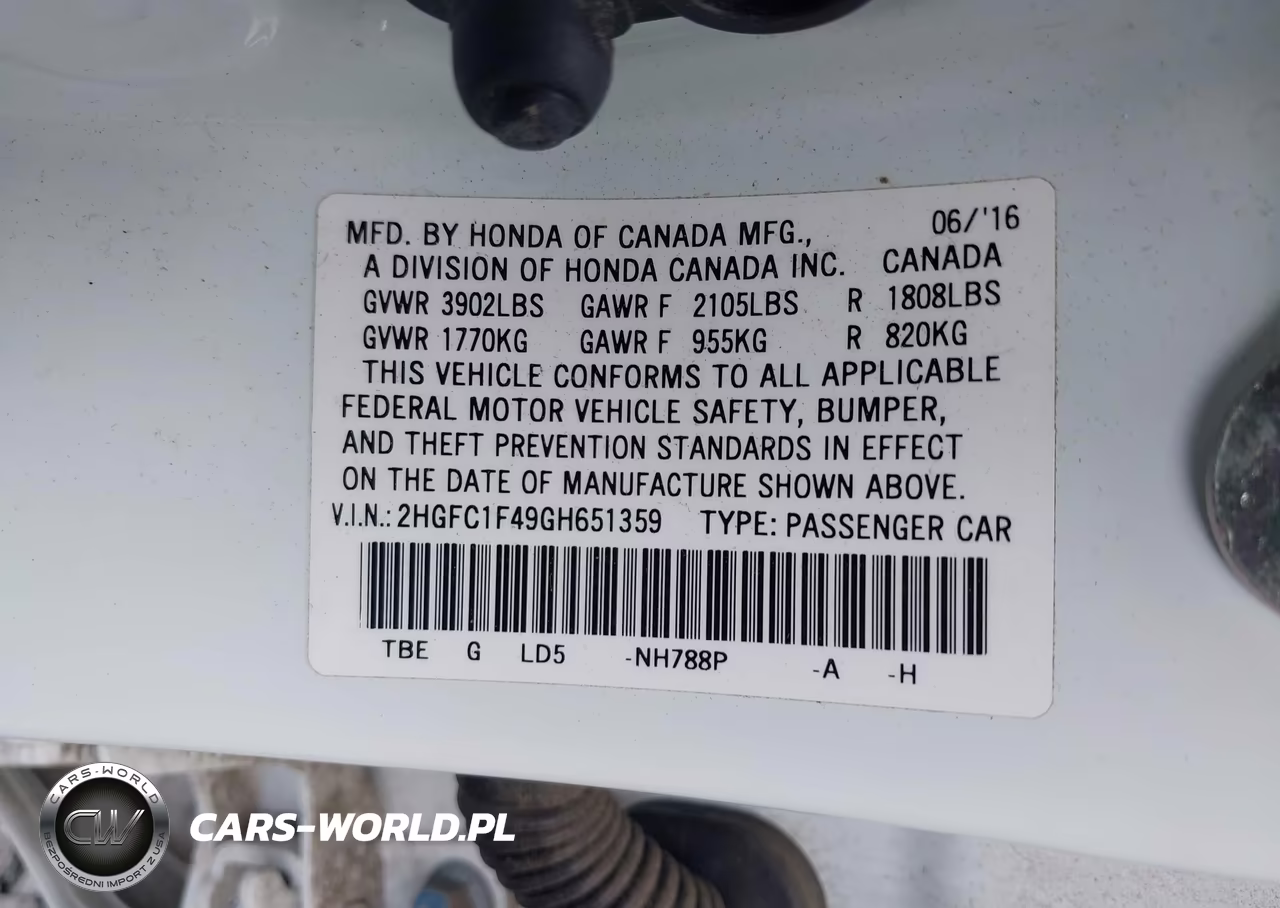2016 Honda Civic Ex-T VIN:2HGFC1F49GH651359 - 9