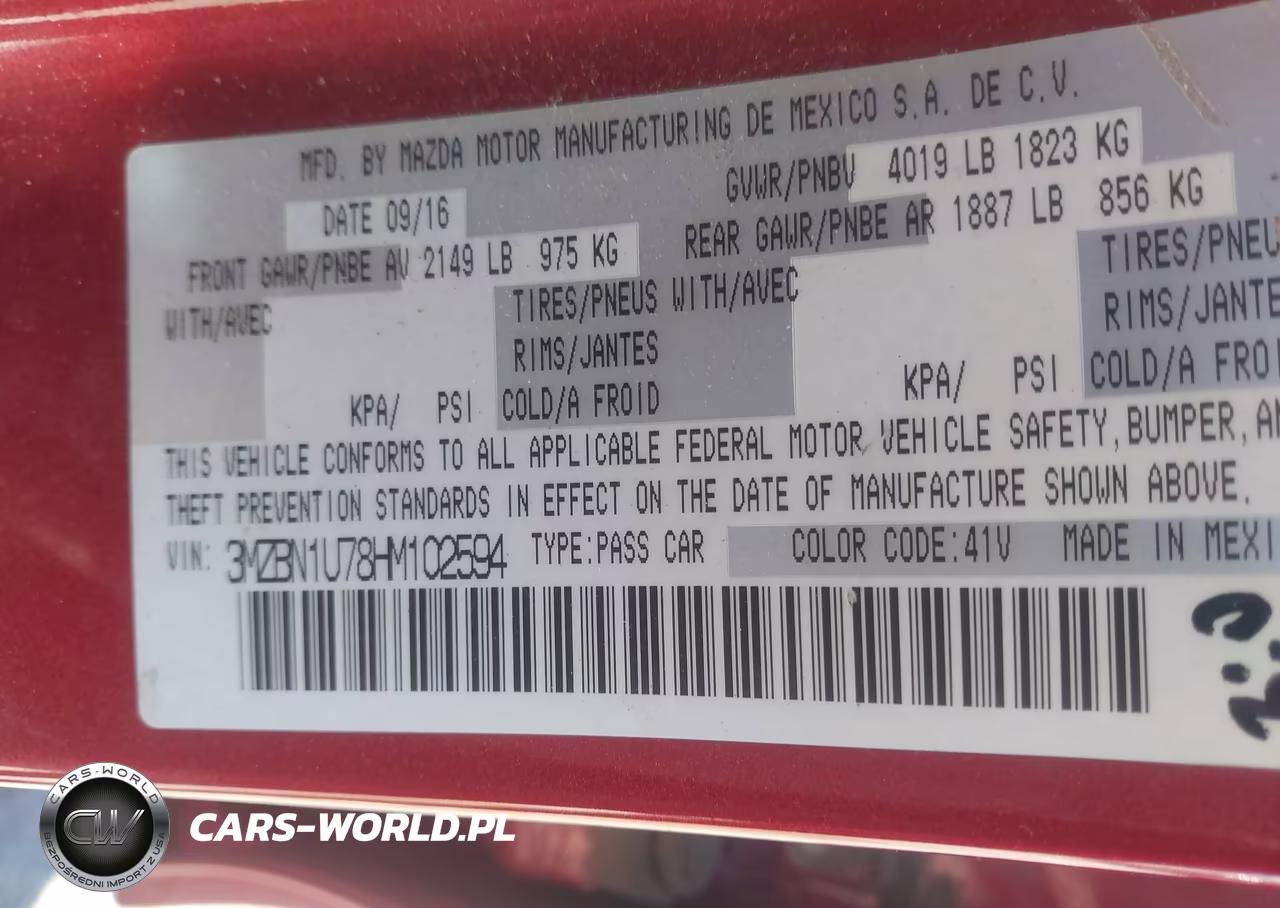 2017 Mazda Mazda3 Sport VIN:3MZBN1U78HM102594 - 9