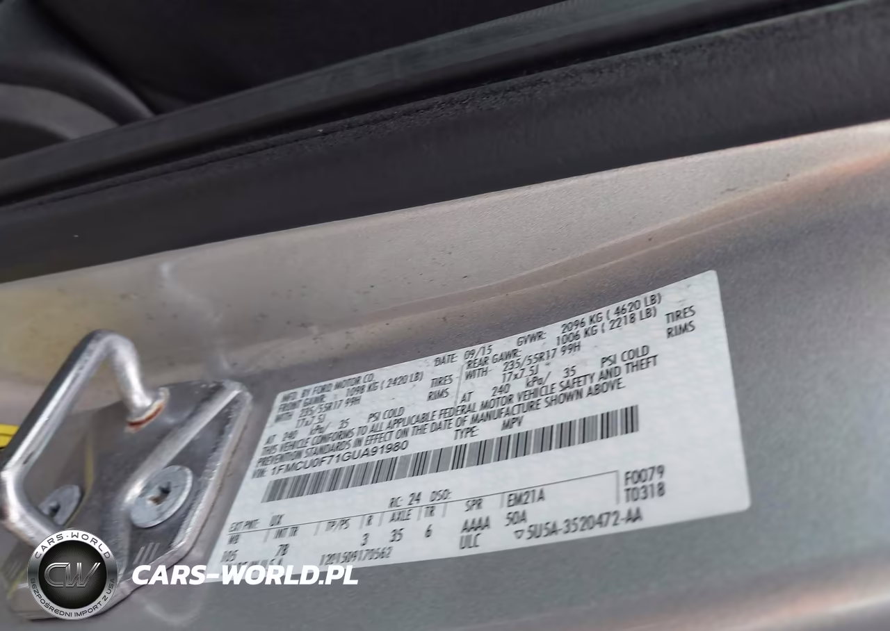 2016 Ford Escape S VIN:1FMCU0F71GUA91980 - 9