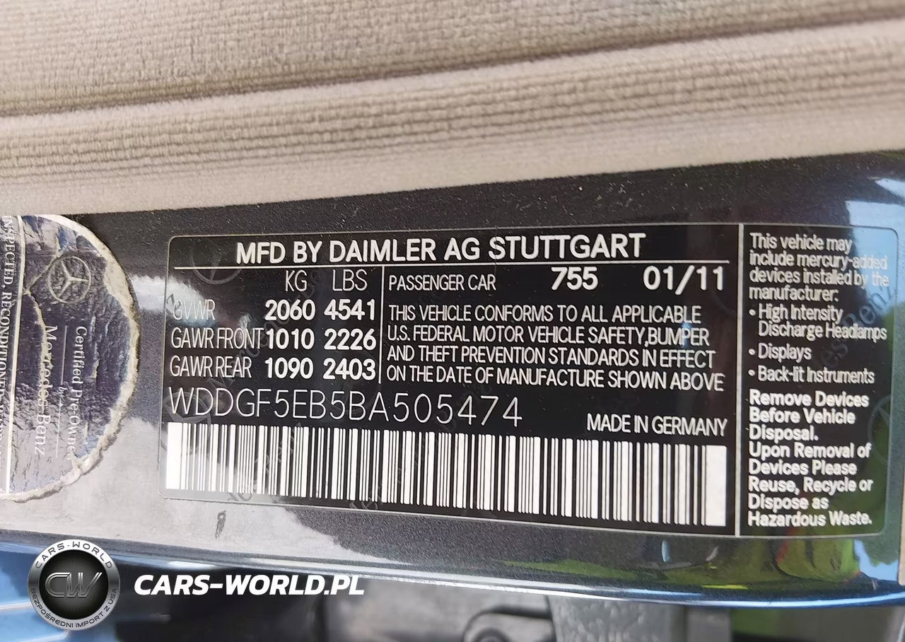 2011 Mercedes-Benz C 300 Luxury VIN:WDDGF5EB5BA505474 - 9