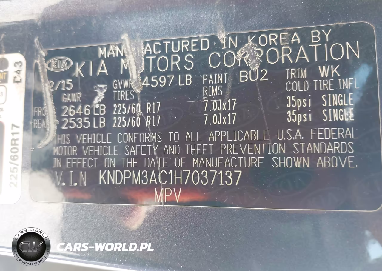 2017 Kia Sportage Lx VIN:KNDPM3AC1H7037137 - 9