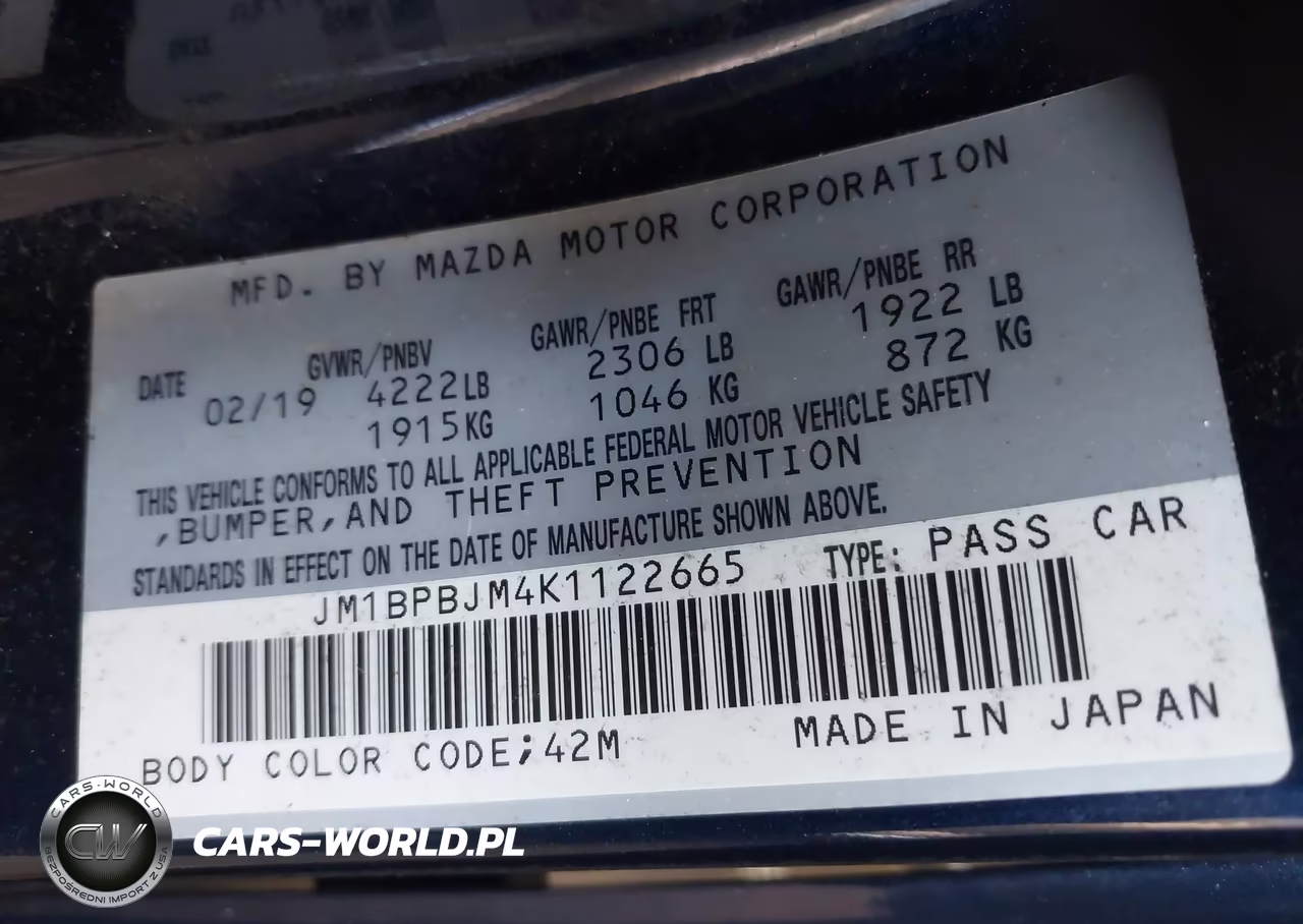 2019 Mazda Mazda3 VIN:JM1BPBJM4K1122665 - 9