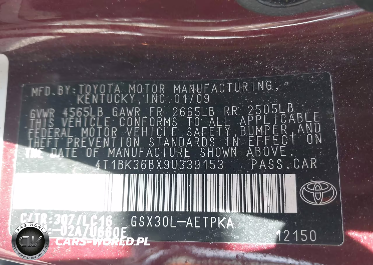2009 Toyota Avalon Limited VIN:4T1BK36BX9U339153 - 9
