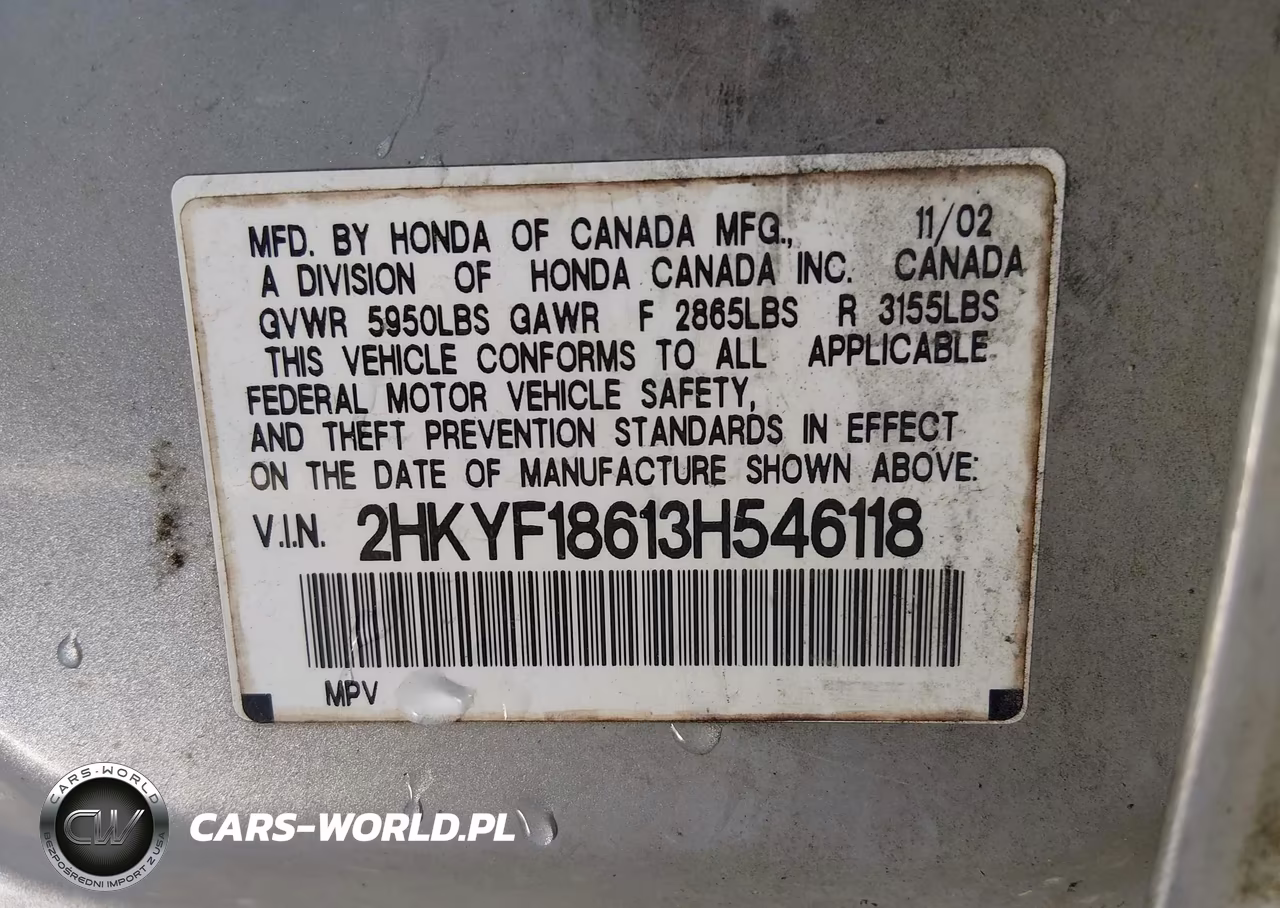 2003 Honda Pilot Ex-L VIN:2HKYF18613H546118 - 9
