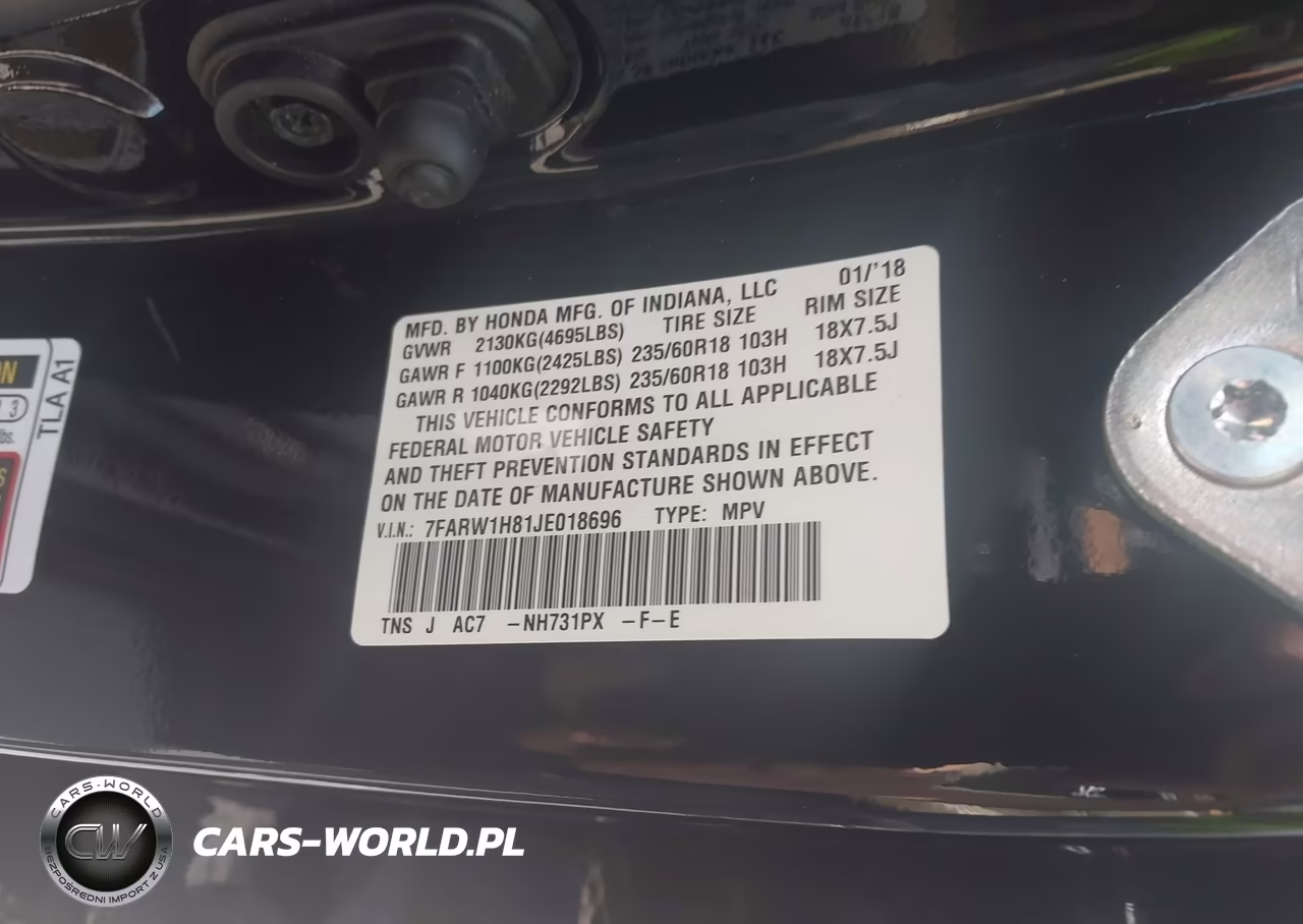 2018 Honda Cr-V Ex-L-Ex-L Navi VIN:7FARW1H81JE018696 - 9
