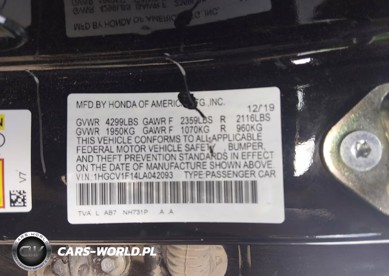 2020 Honda Accord Lx VIN:1HGCV1F14LA042093 - 9