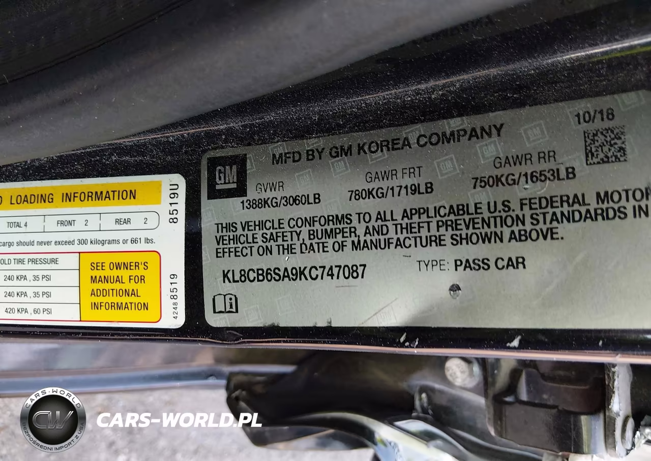 2019 Chevrolet Spark Ls Cvt VIN:KL8CB6SA9KC747087 - 9