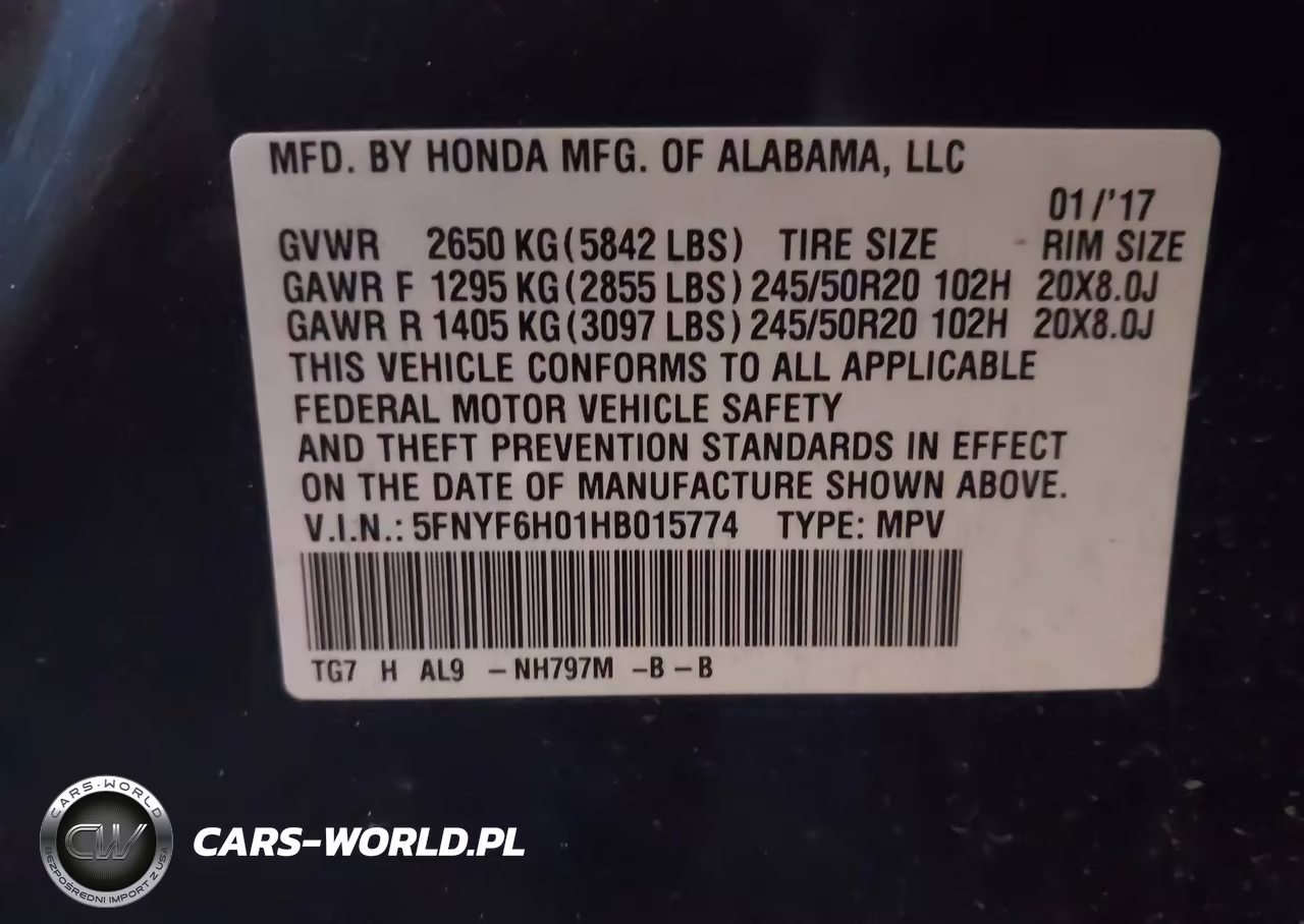2017 Honda Pilot Elite VIN:5FNYF6H01HB015774 - 9