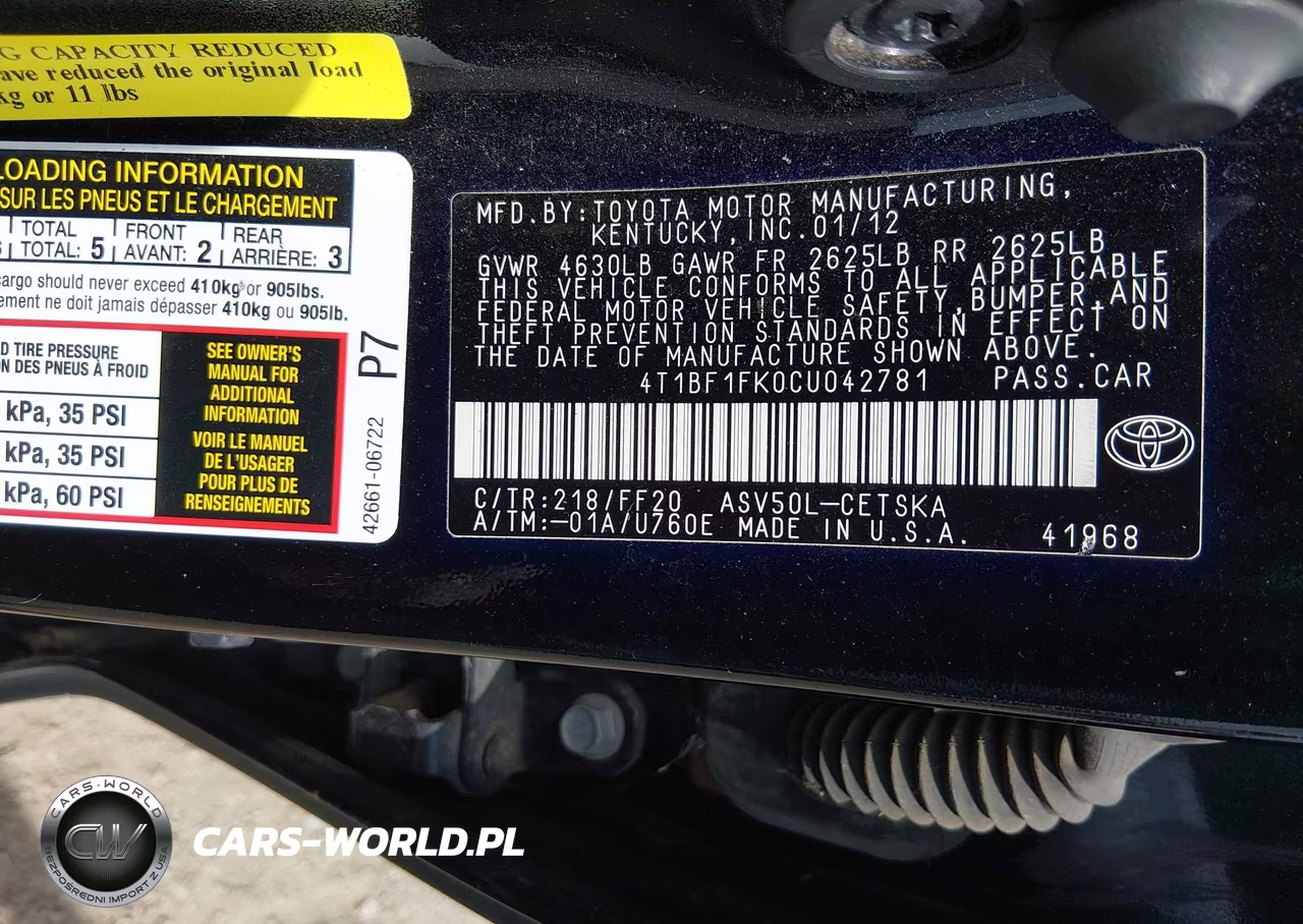 2012 Toyota Camry Se VIN:4T1BF1FK0CU042781 - 9