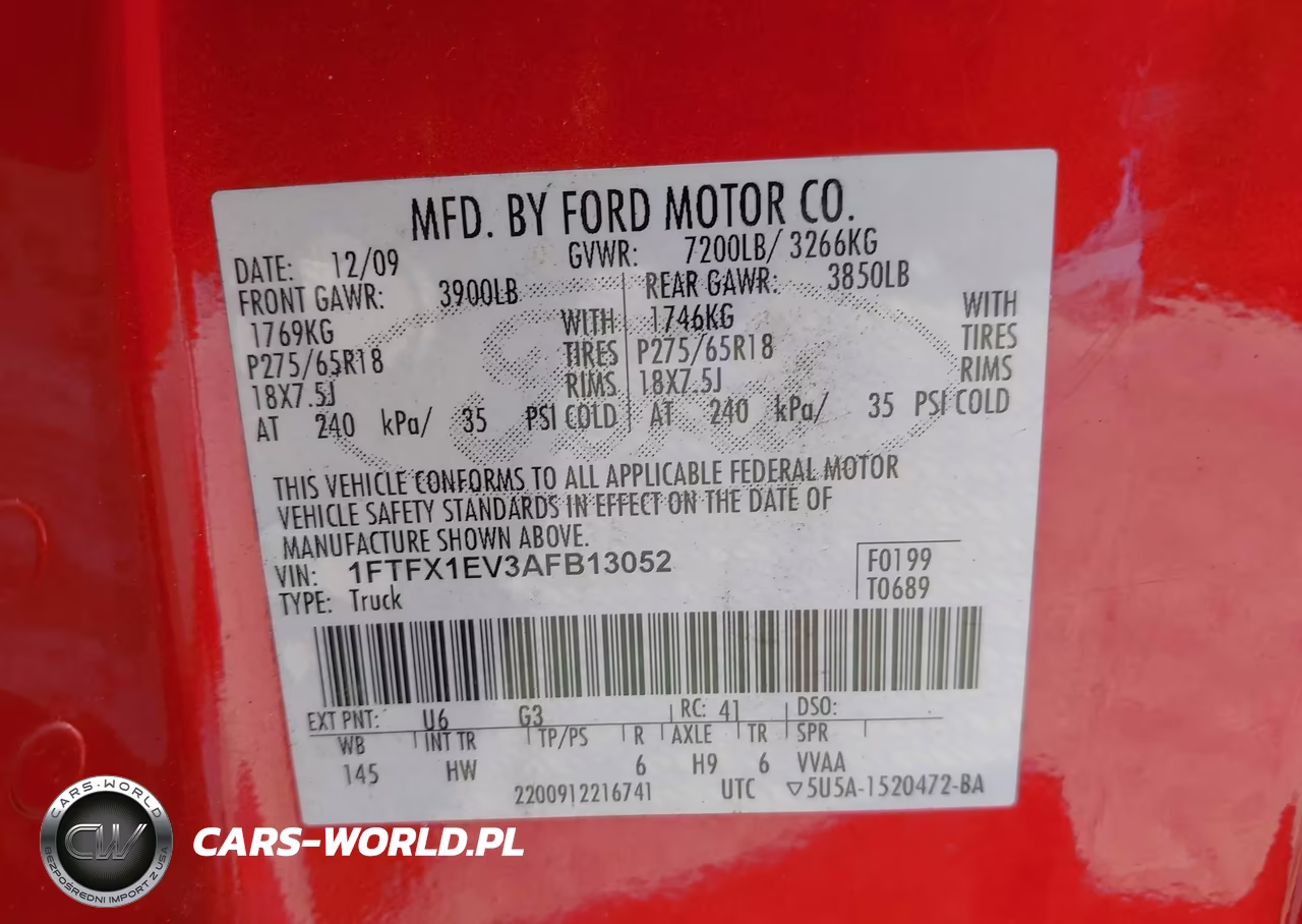2010 Ford F-150 Fx4-Lariat-Xl-Xlt VIN:1FTFX1EV3AFB13052 - 8