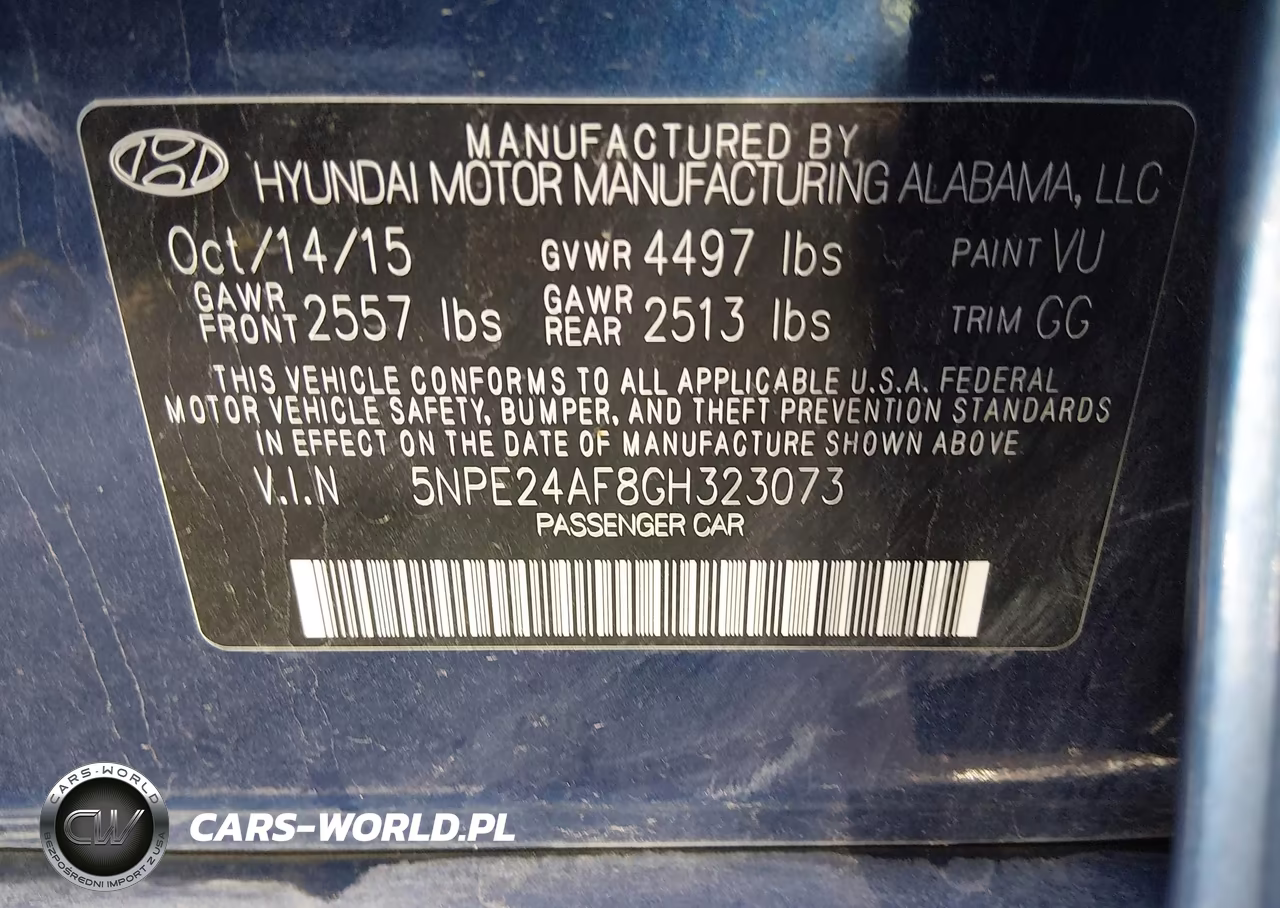 2016 Hyundai Sonata Se VIN:5NPE24AF8GH323073 - 9