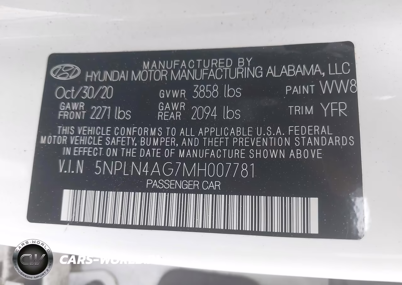 2021 Hyundai Elantra Sel VIN:5NPLN4AG7MH007781 - 9