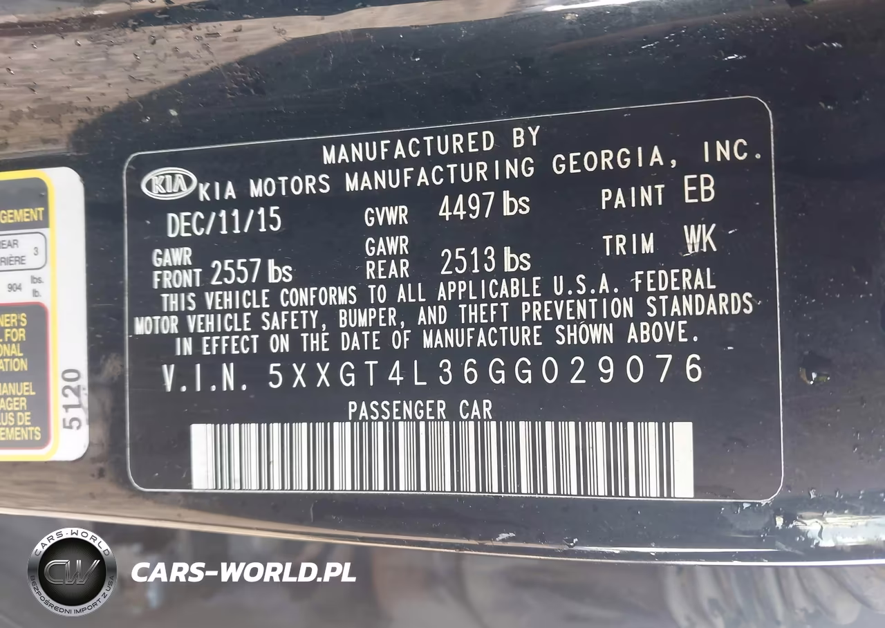 2016 Kia Optima Lx VIN:5XXGT4L36GG029076 - 9