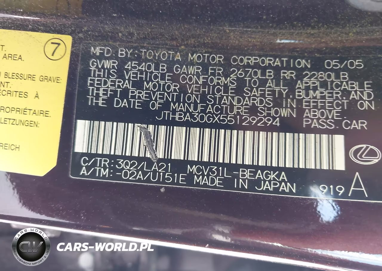2005 Lexus Es 330 VIN:JTHBA30GX55129294 - 9