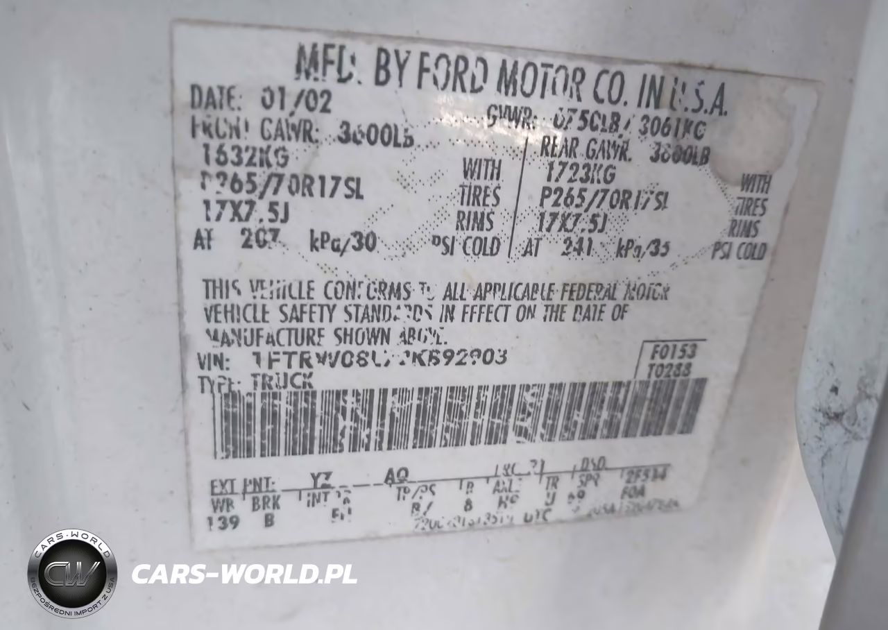 2002 Ford F-150 Lariat-Xlt VIN:1FTRW08L72KB92903 - 9