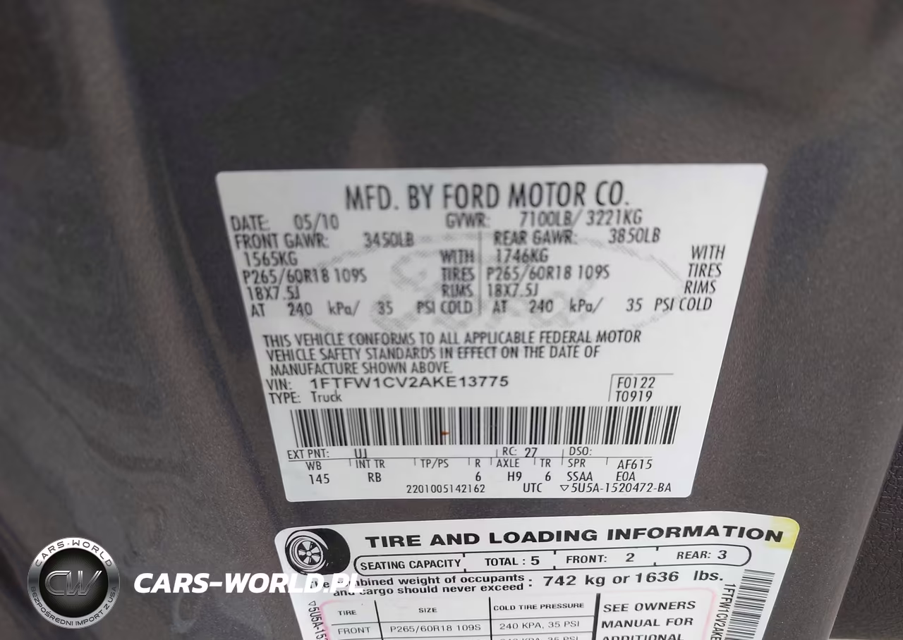2010 Ford F-150 Fx2 Sport-Harley-Davidson-King Ranch-Lariat-Platinum-Xl-Xlt VIN:1FTFW1CV2AKE13775 - 9