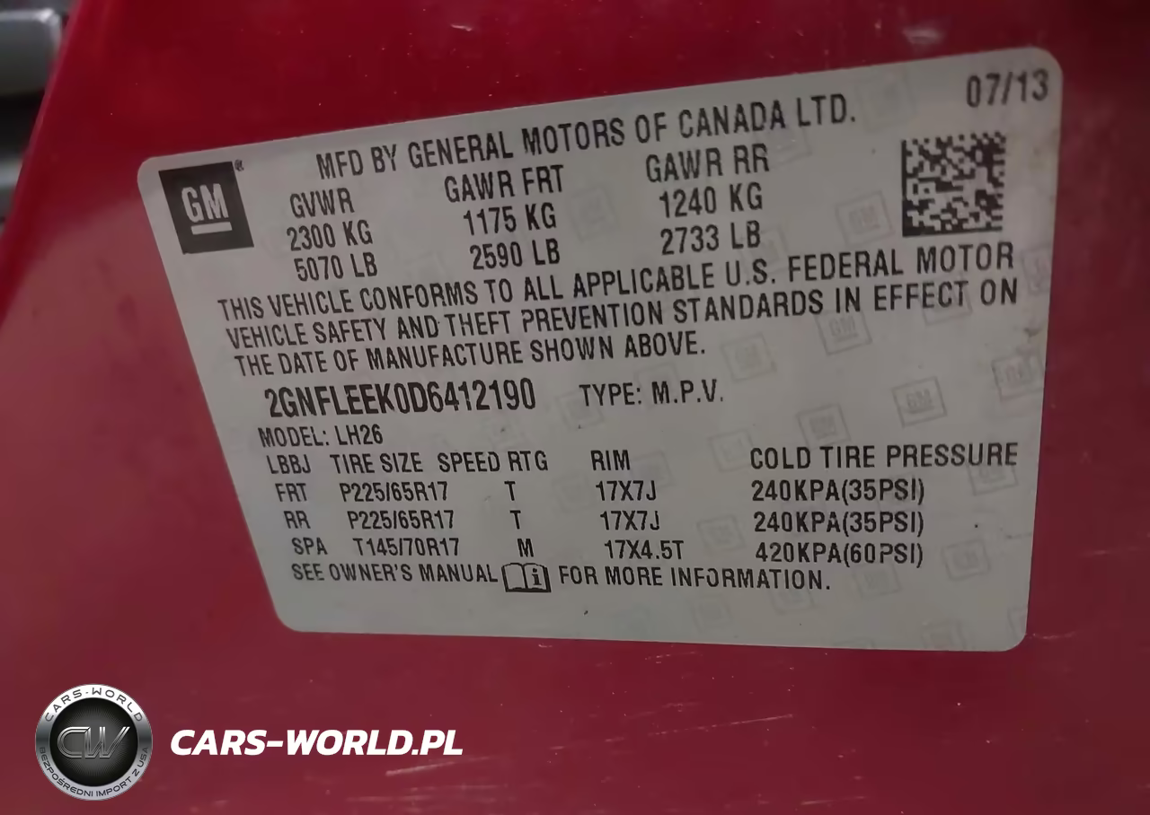 2013 Chevrolet Equinox 1Lt VIN:2GNFLEEK0D6412190 - 9