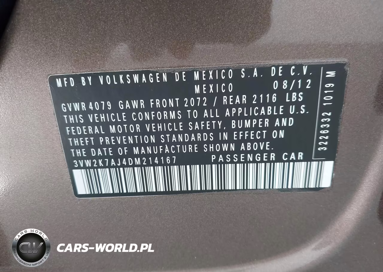 2013 Volkswagen Jetta 2.0L S VIN:3VW2K7AJ4DM214167 - 9