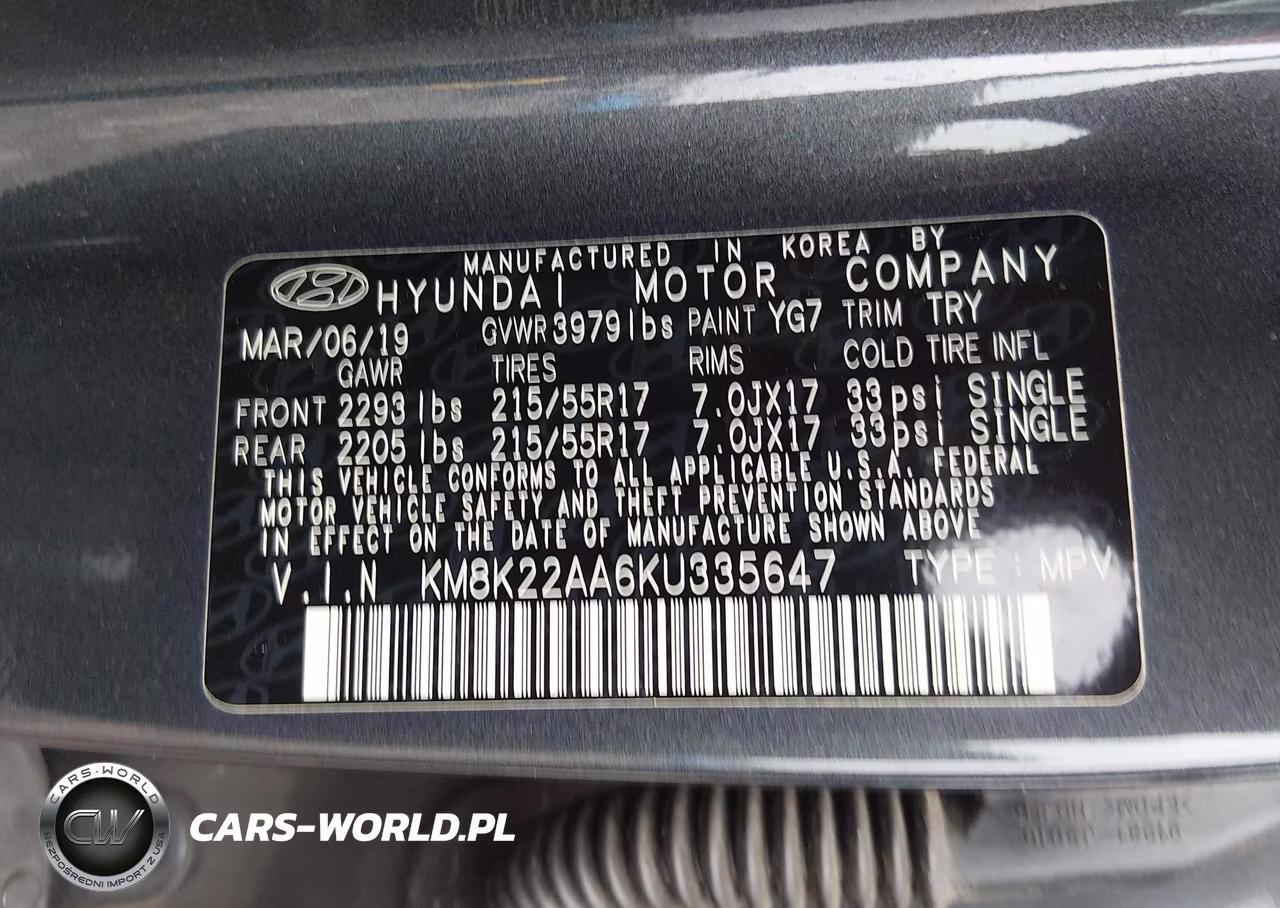 2019 Hyundai Kona Sel VIN:KM8K22AA6KU335647 - 9